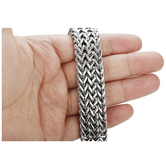 Stainless Steel 19MM Cuban Link Chain Bracelet - Picture 6 of 7